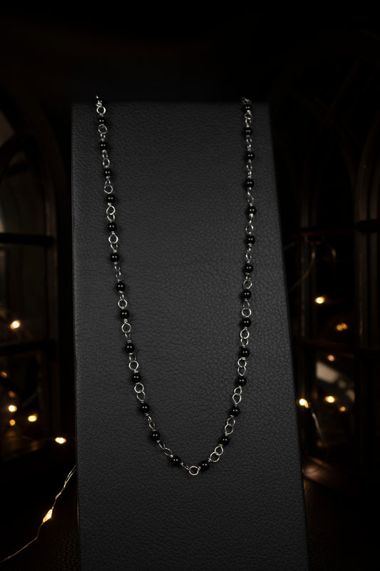 EKRJ632_ Black Onyx Beaded Necklace