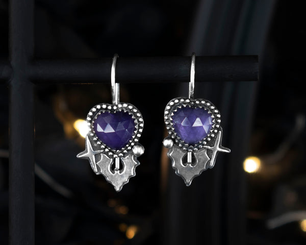 Natural sale amethyst earrings