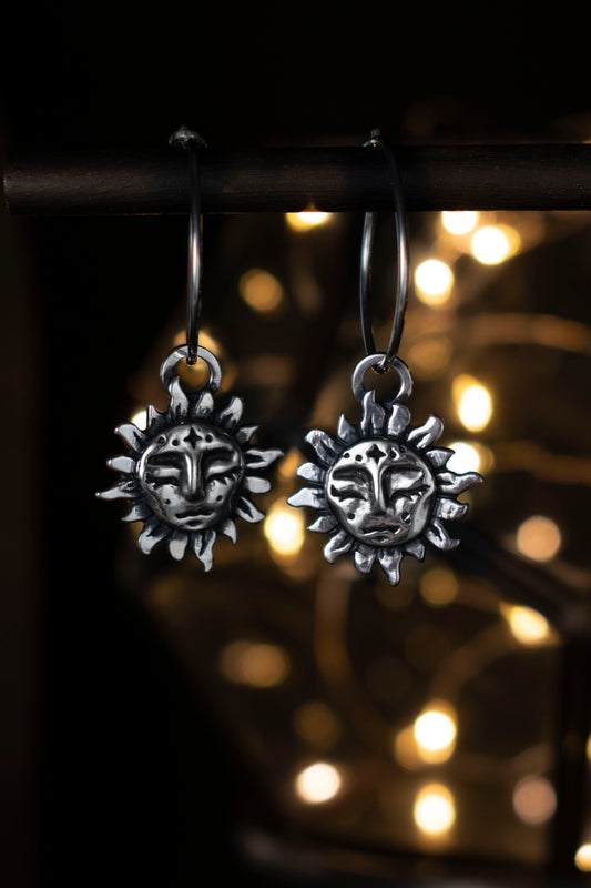 EKRJ885 Sun Handmade One-Of-A-Kind Silver Earrings