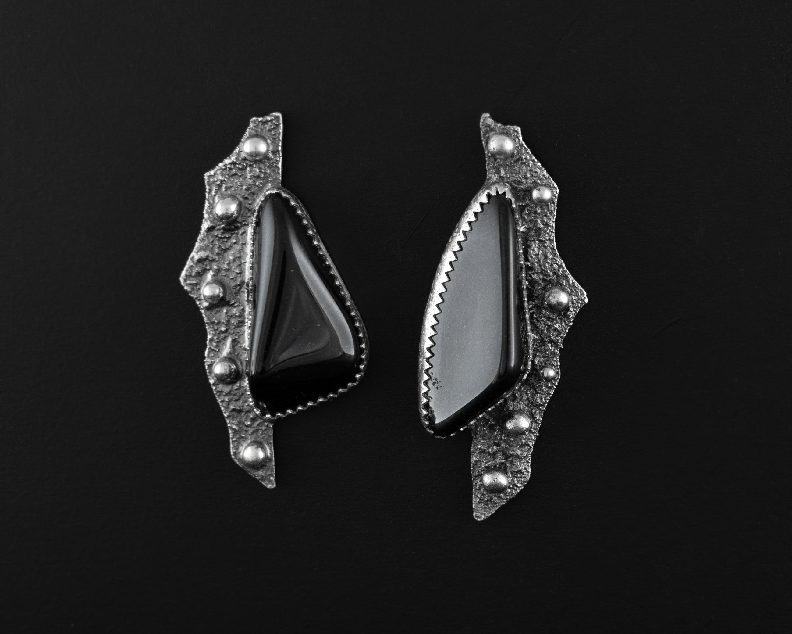 EKRJ428_Obsidian Silver Earrings/Boho jewelry/Stylish jewelry/Stunning jewelry/Unique outlet jewelry/Made in Canada/One of a kind